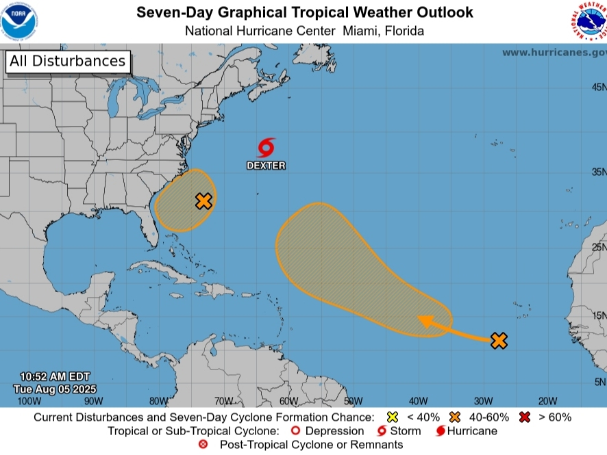 Tropical Storm Dexter: Forecasters Monitoring Three Potential Development Areas