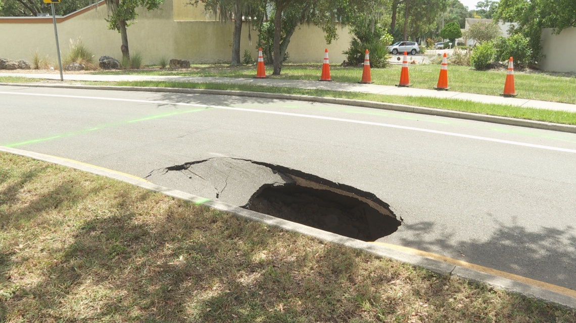 Large Sinkhole Detected In Bayonet Point, Road Closed For Repairs