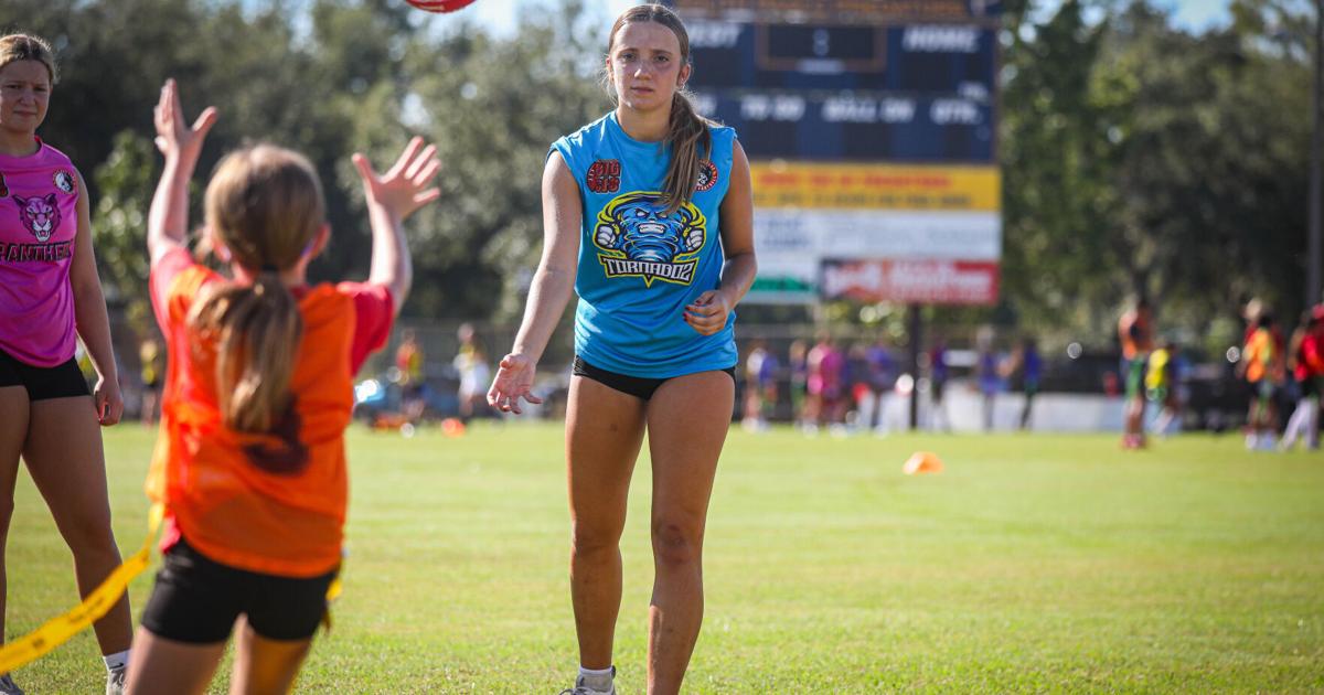 High School Mentors Lead Flag Football For Young Girls