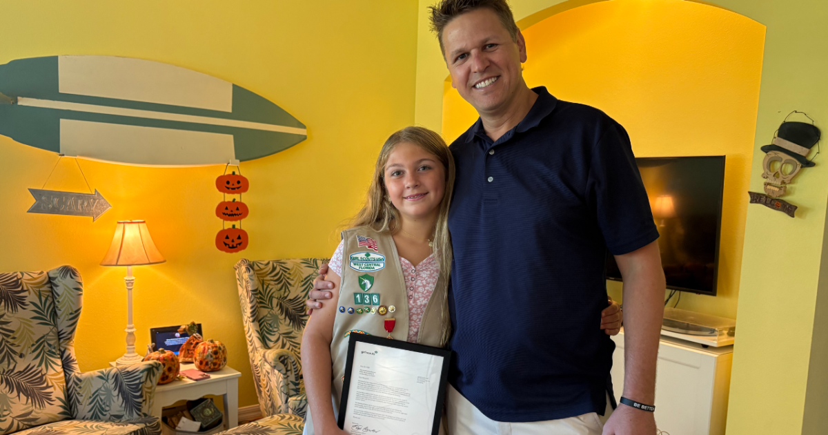 Girl Scout Receives Medal Of Honor For Saving Father’s Life